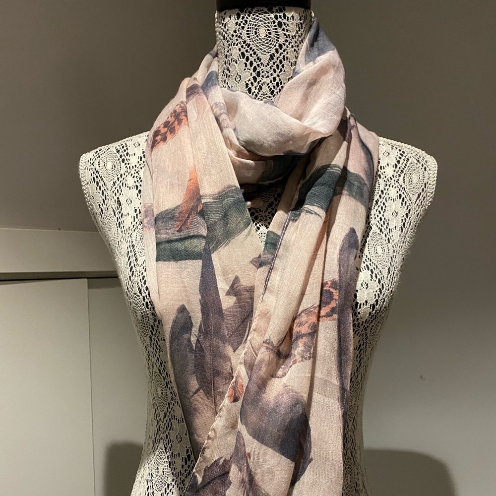 3 for 40 dusty rose feather scarf - Picture 2 of 2